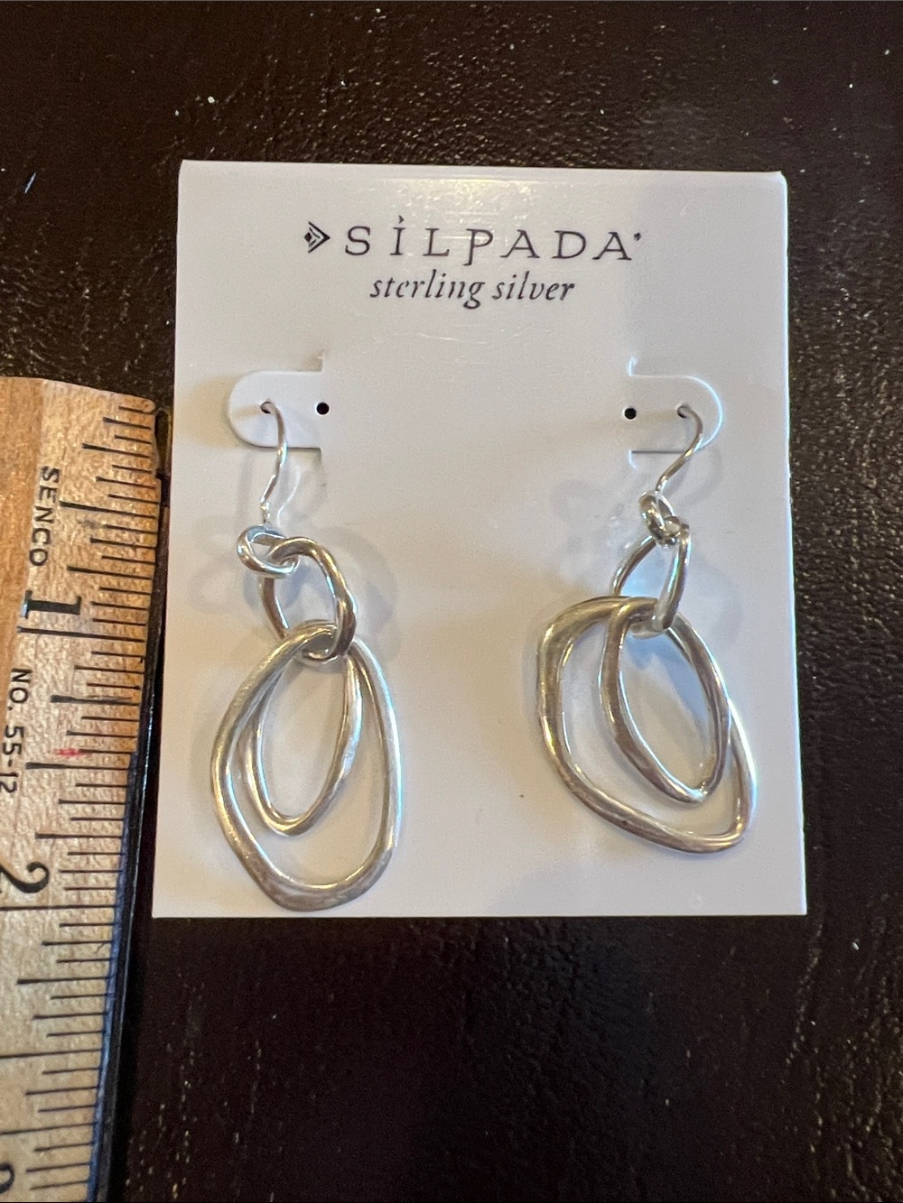 Silpada Silver Double Linked Oval Drop Earrings